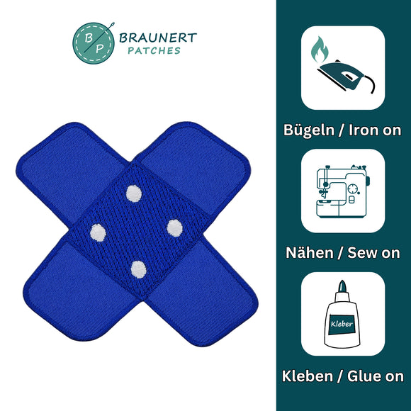 #ah96 Pflaster Blau Dunkelblau Hosenpflaster Flicken Aufnäher Bügelbild Applikation Patch Größe 7,3 x 7,3 cm
