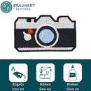 #aa83 Kamera Gestickt Aufnäher Bügelbild Applikation Patch Größe 7,2 x 4,3 cm-3