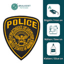 au08★Police Aufnäher zum aufbügeln Bügelbild USA Patch Karneval Kostüm 7,5 x 9cm-3