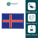 bb67★Island Flagge Aufnäher zum aufbügeln Bügelbild Flicken Patch 7,3 x 5 cm-3