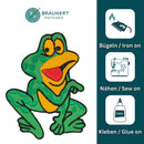 #aa54 Frosch Grün Aufnäher Bügelbild Applikation Patch Größe 8,5 x 7,0 cm-2