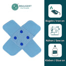 #bg08 Pflaster Blau Hellblau Hosenpflaster Flicken Aufnäher Bügelbild Applikation Patch Größe 7,3 x 7,3 cm-3