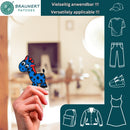 #aa41 Giraffe Blau Kinder Aufnäher Bügelbild Applikation Patch Größe 5,5 x 7,8 cm-3