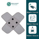 #ah97 Pflaster Grau Hosenpflaster Flicken Aufnäher Bügelbild Applikation Patch Größe 7,3 x 7,3 cm-3