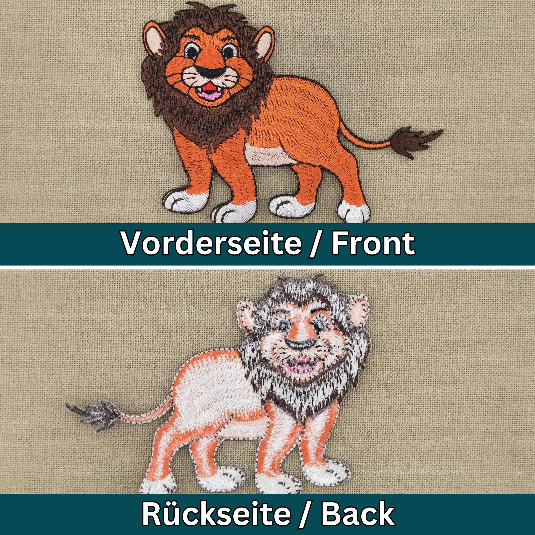 #ab70 - Lion iron-on patch, iron-on patch, patch 9.9 x 7.4 cm