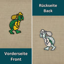 #aa53 Schildkröte Grün Aufnäher Bügelbild Applikation Patch Größe 4,8 x 8,4 cm-6