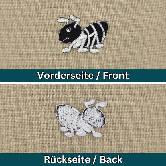 #aa46 Baby Ameise Schwarz Aufnäher Bügelbild Applikation Patch Größe 5,5 x 4,8 cm