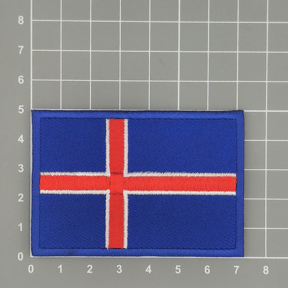 bb67★Island Flagge Aufnäher zum aufbügeln Bügelbild Flicken Patch 7,3 x 5 cm