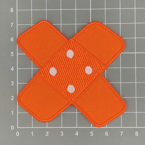 #bg09 Pflaster Orange Hosenpflaster Flicken Aufnäher Bügelbild Applikation Patch Größe 7,3 x 7,3 cm