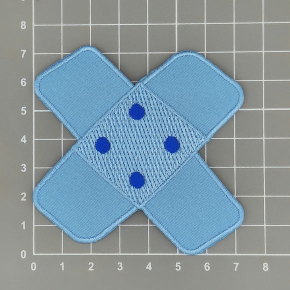 #bg08 Pflaster Blau Hellblau Hosenpflaster Flicken Aufnäher Bügelbild Applikation Patch Größe 7,3 x 7,3 cm