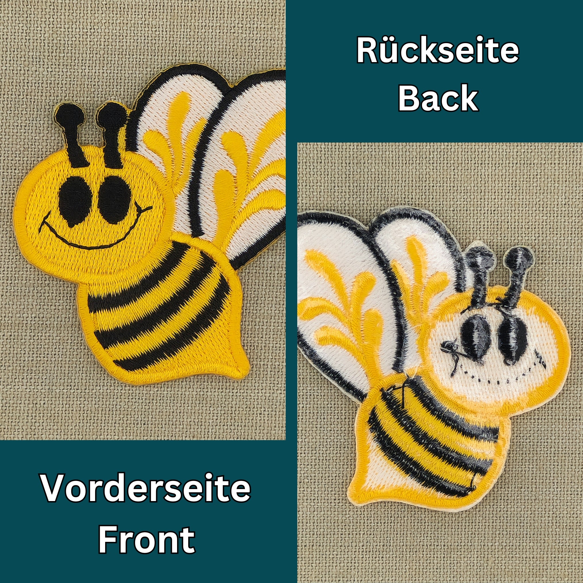 #ad07 Baby Bee Bumblebee Patch Iron-On Applique Patch Size 6.0 x 7.0 cm