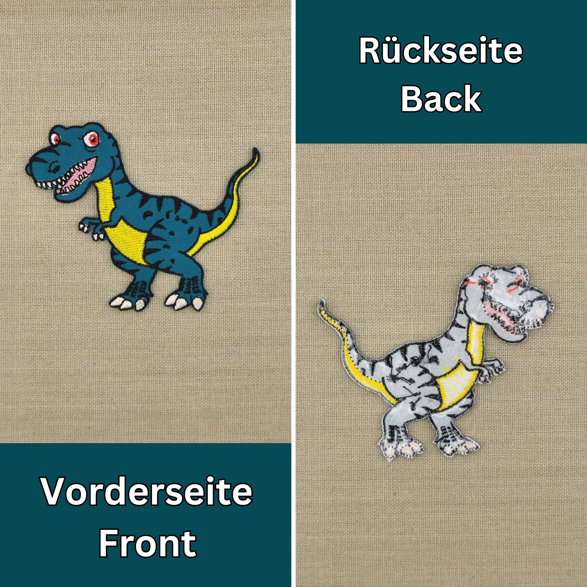 #am39 Dino Dinosaurier T-Rex Aufnäher Bügelbild Applikation Patch Größe 9,0 x 7,5 cm