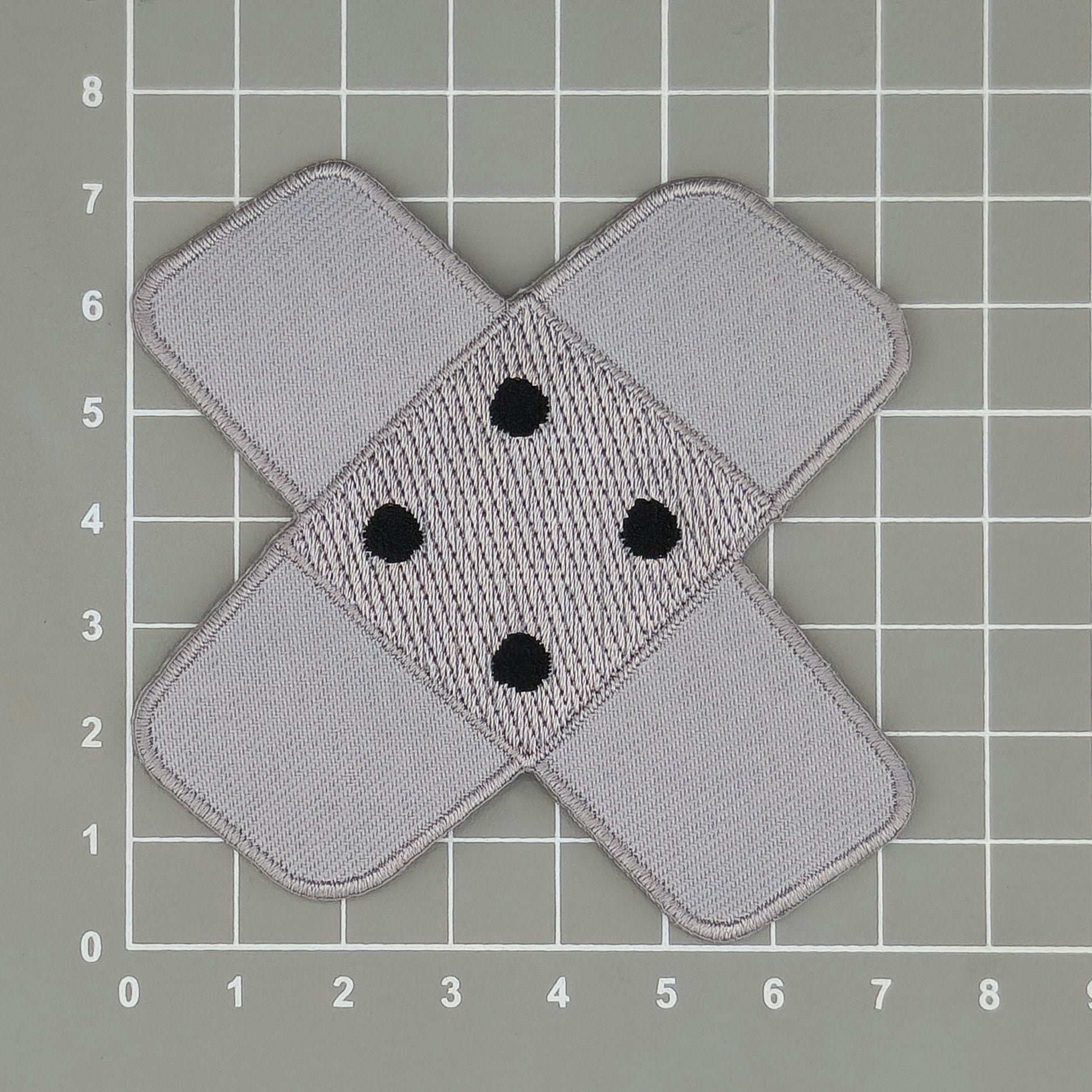 #ah97 Plaster Grey Trouser Plaster Patch Iron-On Application Patch Size 7.5 x 7.0 cm