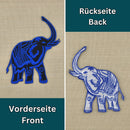 #aa35 Elefant Blau Aufnäher Bügelbild Applikation Patch Größe 10,0 x 12,3 cm-7