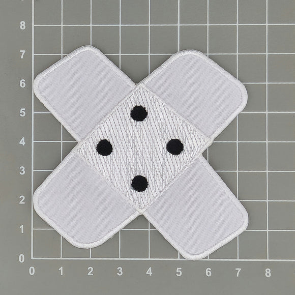 #ah91 Pflaster Weiß Hosenpflaster Flicken Aufnäher Bügelbild Applikation Patch Größe 7,3 x 7,3 cm