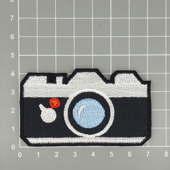 #aa83 Kamera Gestickt Aufnäher Bügelbild Applikation Patch Größe 7,2 x 4,3 cm
