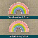 Regenbogen Aufnäher Vorderseite und Rückseite