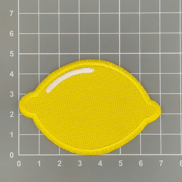 #aa68 Zitrone Gelb Aufnäher Bügelbild Patch Applikation Größe 7,0 x 4,7 cm