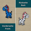 #aa41 Giraffe Blau Kinder Aufnäher Bügelbild Applikation Patch Größe 5,5 x 7,8 cm-5