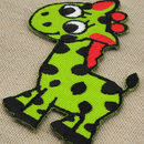#aa38 Giraffe Grün Kinder Aufnäher Bügelbild Applikation Patch Größe 5,5 x 7,8 cm-6