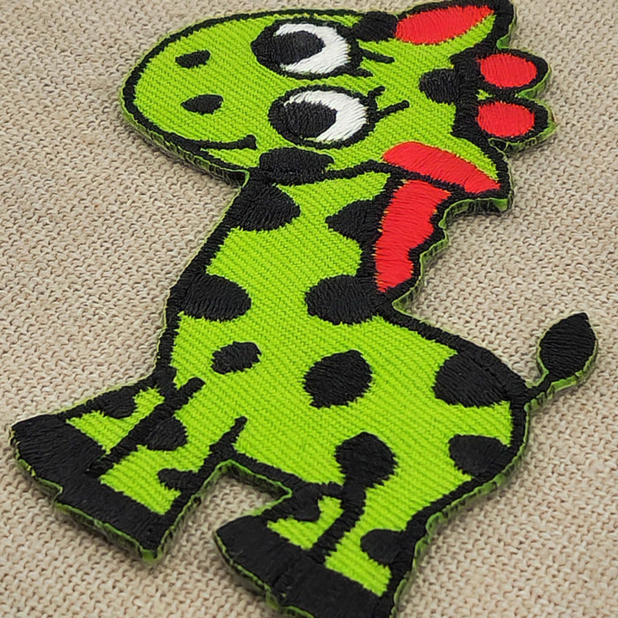 #aa38 Giraffe Grün Kinder Aufnäher Bügelbild Applikation Patch Größe 5,5 x 7,8 cm - 0