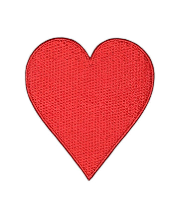 ah01★Herz Rot Aufnäher aufbügeln Bügelbild Applikation Patch Poker 6,5 x 7,2 cm