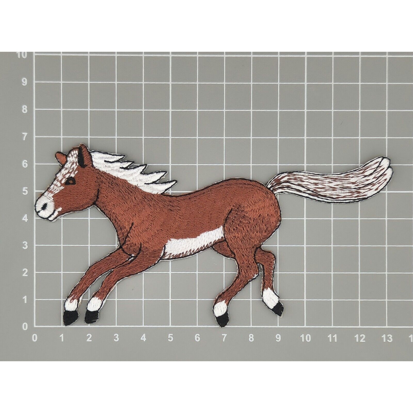 ab89★Pferd Pony Stute Aufnäher aufbügeln Bügelbild Bügelpatch Patch 13,2 x 6,8cm