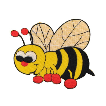 an29★Biene Hummel Aufnäher aufbügeln Bügelbild Applikation Patch 9,5 x 7,9 cm