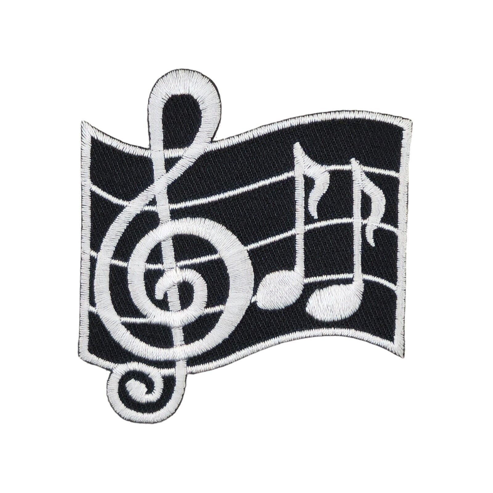 bc42★Notenschlüssel Musik Noten Aufnäher aufbügeln Bügel Bild Patch 6,6 x 7,2 cm