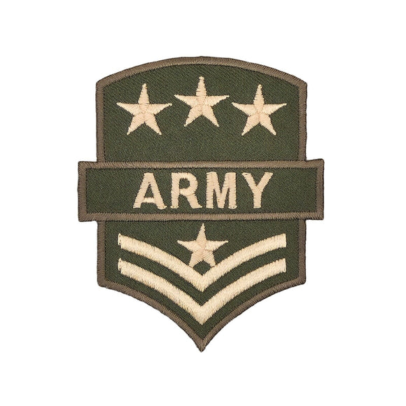 ag27★Army Grün Stern Abzeichen Aufnäher aufbügeln Bügelbild Patch 6,4 x 7,8 cm