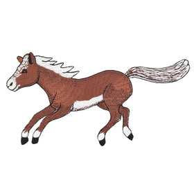 ab89★Pferd Pony Stute Aufnäher aufbügeln Bügelbild Bügelpatch Patch 13,2 x 6,8cm