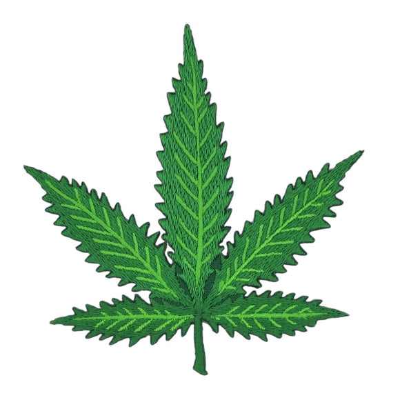 ak10★Cannabis Hanf Blatt Aufnäher Bügelbild Applikation Patch Flicken 8,5 x 9 cm