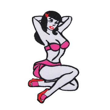 am60★Pin Up Girl Aufnäher Bügelbild Patch Model Bikini Rockabilly 6,1 x 11 cm