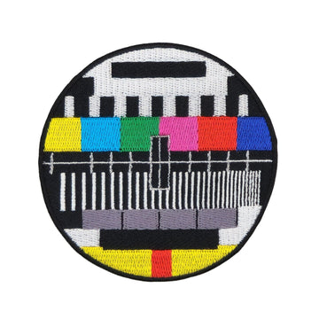 ao69★Testbild TV Aufnäher zum aufbügeln Bügelpatch Bügelbild Patch 7,5 x 7,5 cm
