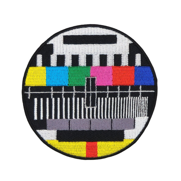 ao69★Testbild TV Aufnäher zum aufbügeln Bügelpatch Bügelbild Patch 7,5 x 7,5 cm
