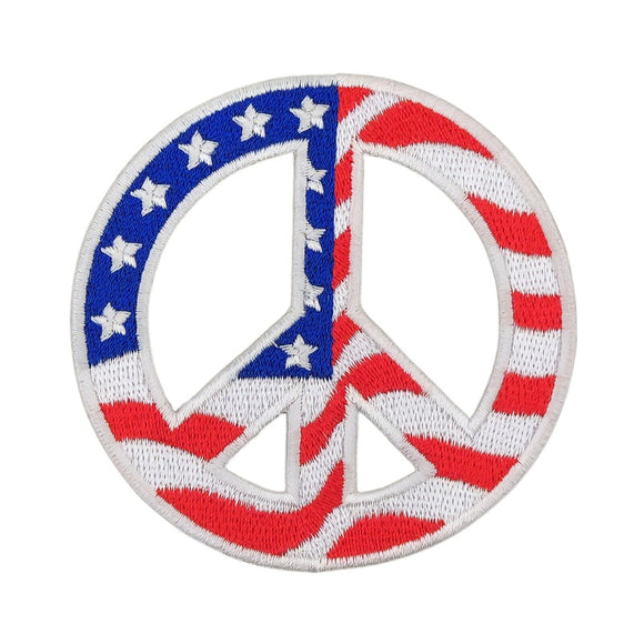 am76★Peace Zeichen Aufnäher Bügelbild USA Frieden Applikation Patch 8,0 x 7,8 cm