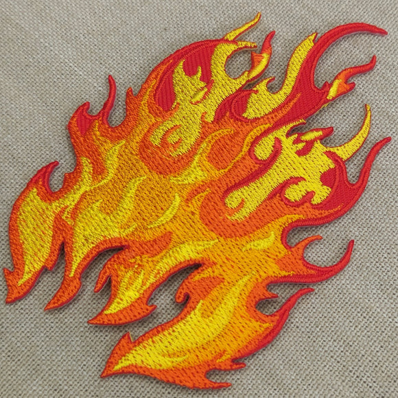 aa02★Feuer Flamme Aufnäher zum aufbügeln Bügelbild Patch Applikation 6,6 x 10 cm