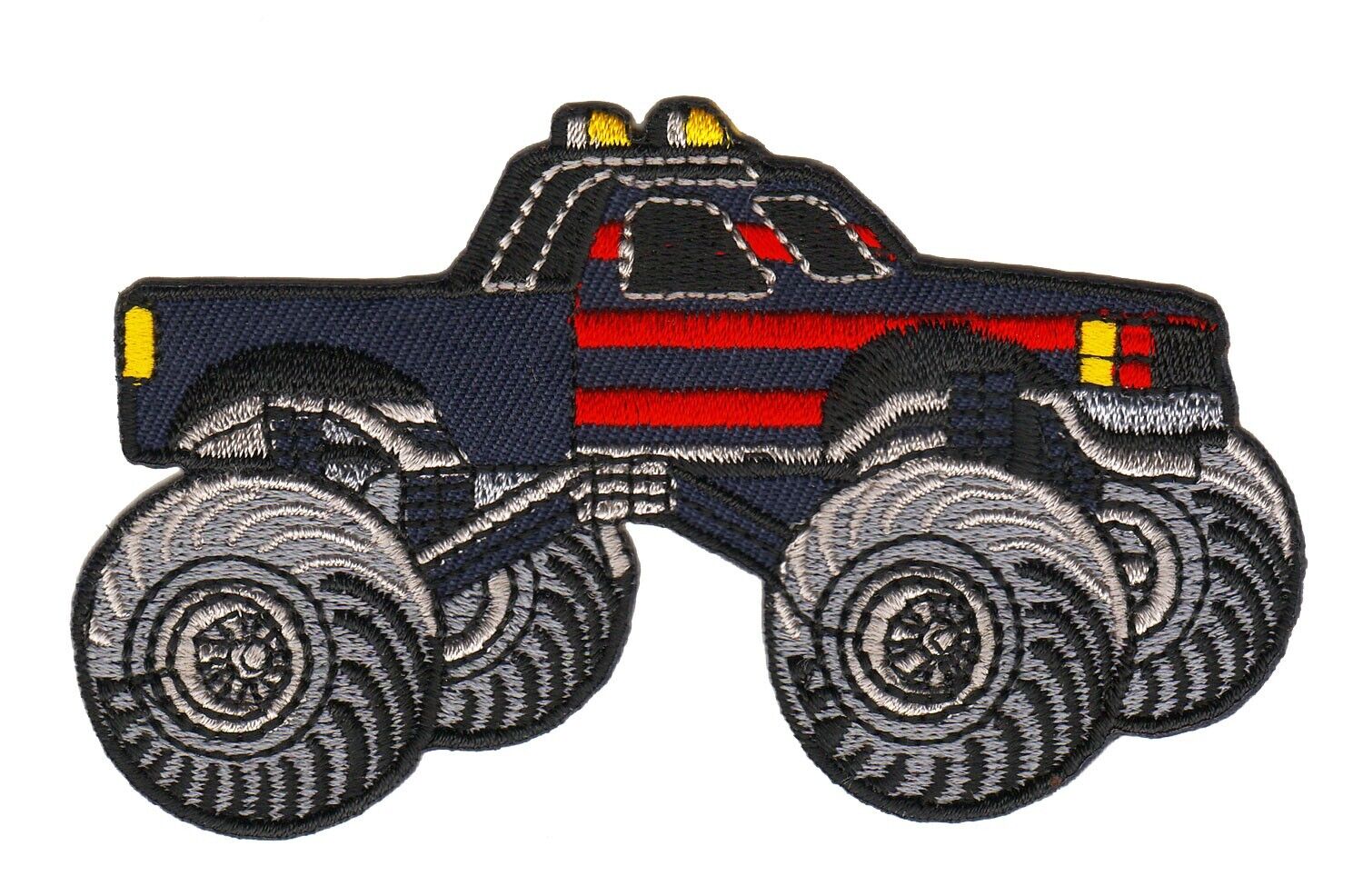 bg32★Monstertruck Grau Aufnäher aufbügeln Bügelbild Patch Flicken 9,8 x 5,8 cm