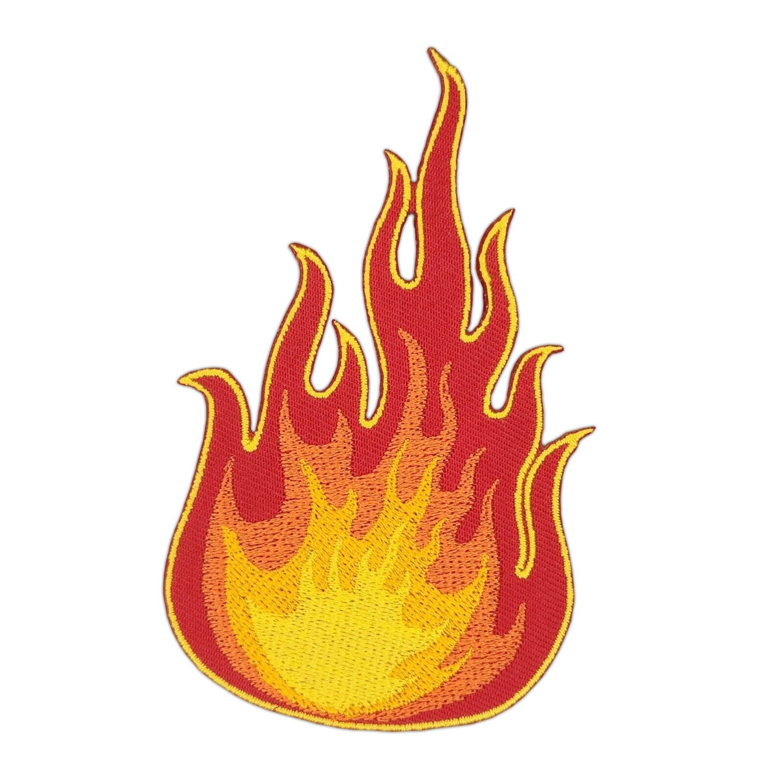 bg54★Feuer Flamme Aufnäher aufbügeln Bügelbild Patch Applikation 6,5 x 10,4 cm