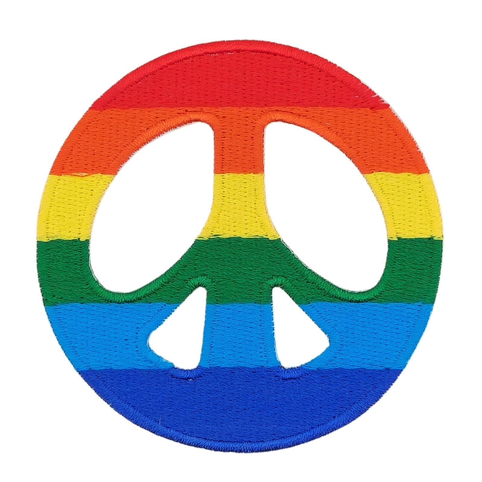 bg03★Peace Zeichen Regenbogen Aufnäher zum aufbügeln Bügelbild Patch 7 x 7 cm