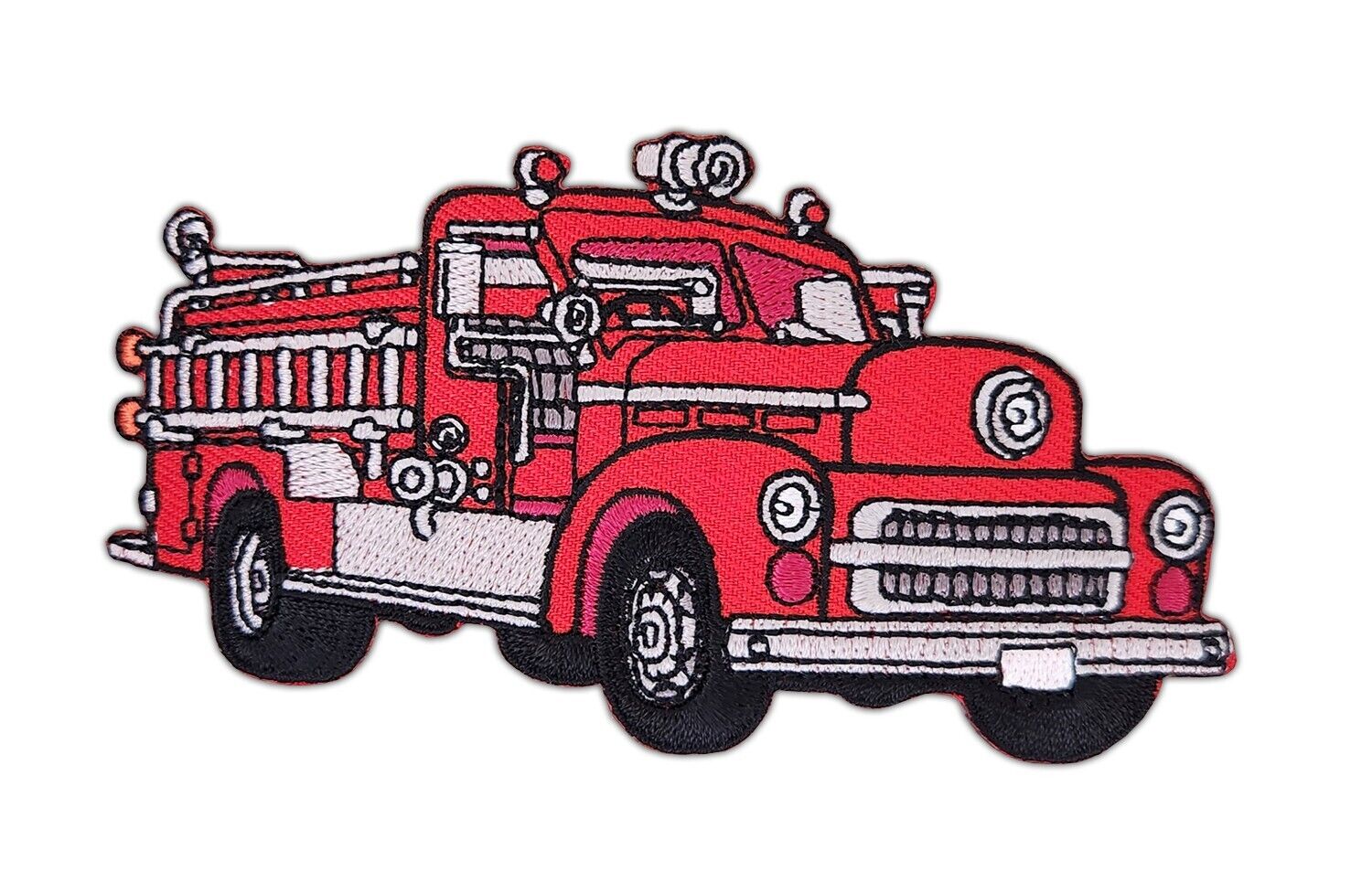 af36★Fire Department Car Vintage Car Iron-On Patch 11.2 x 6.2 cm