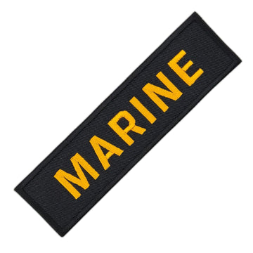 ak31★Marine Schriftzug Aufnäher aufbügeln Bügelbild Applikation 12,5 x 3,5 cm