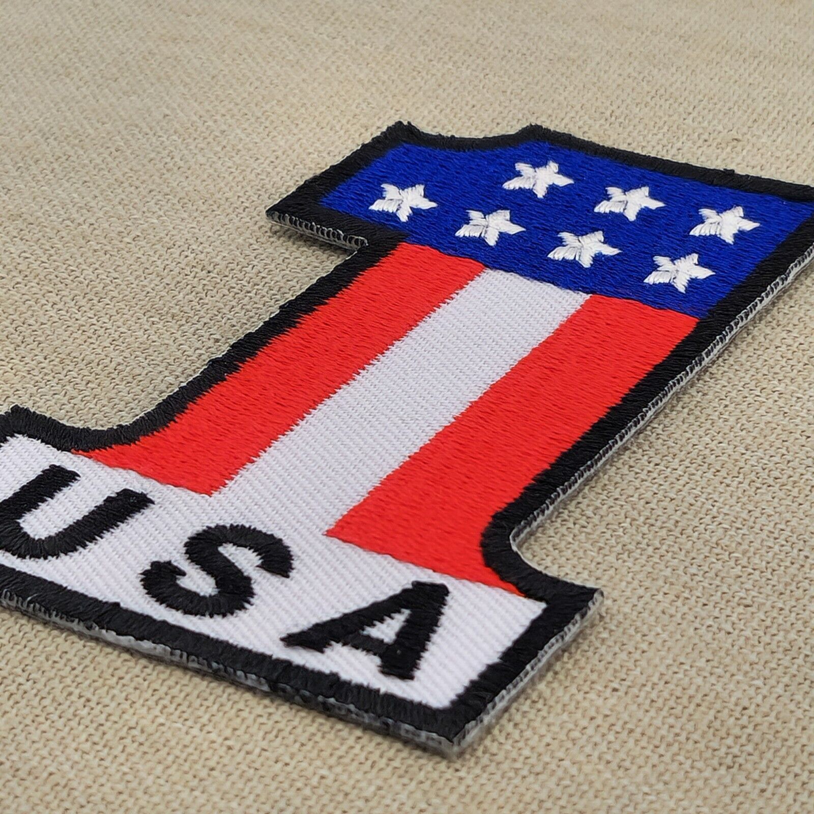 ak32★Nummer Eins 1 USA Flagge Aufnäher Bügelbild Applikation Patch 5,5 x 8,3 cm