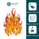 aa02★Feuer Flamme Aufnäher zum aufbügeln Bügelbild Patch Applikation 6,6 x 10 cm-3