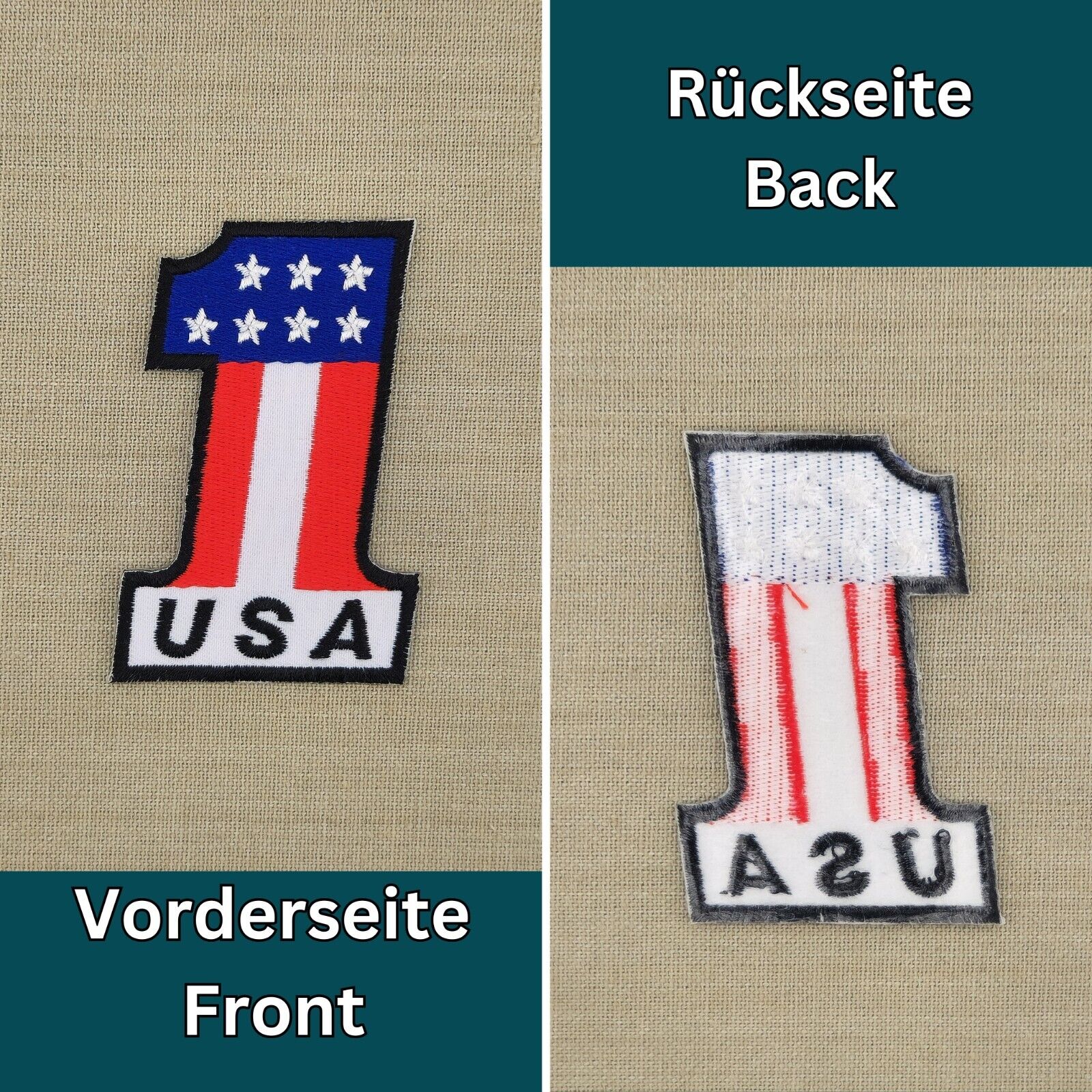 ak32★Nummer Eins 1 USA Flagge Aufnäher Bügelbild Applikation Patch 5,5 x 8,3 cm