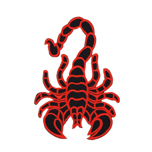 an57★Skorpion Rot Aufnäher zum aufbügeln Bügelbild Patch Applikation 6,5 x 9,3cm