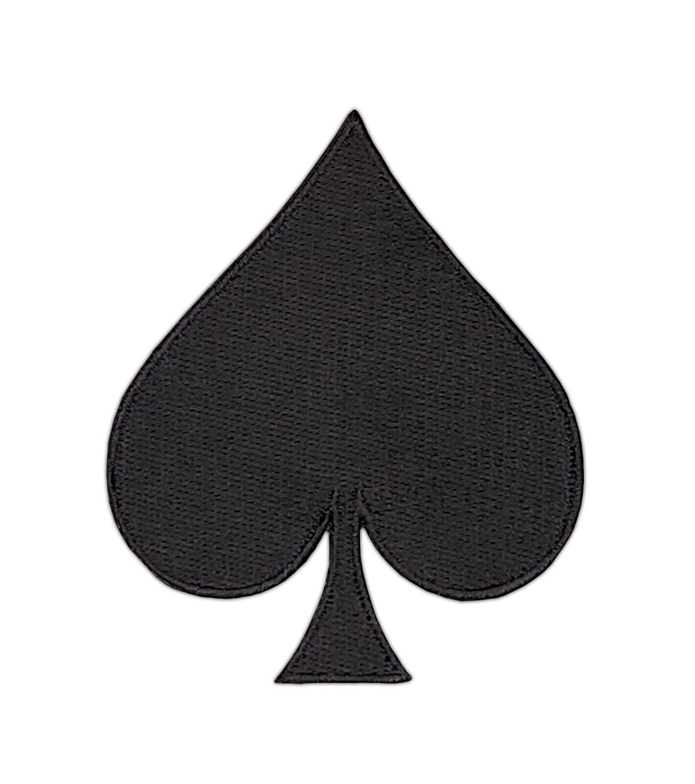 ah02★Pik Ace of Spades Aufnäher Bügelbild Applikation Patch Poker 6,3 x 7,5 cm