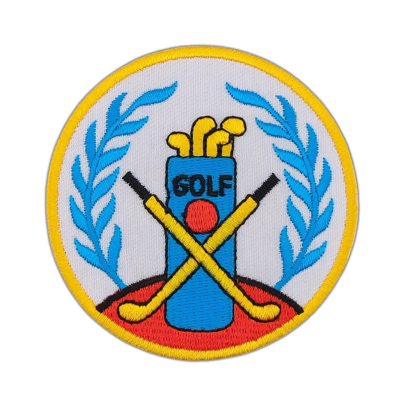 ak25★Golf Sport Logo Aufnäher zum aufbügeln Bügelbild Patch Applikation 7 x 7cm