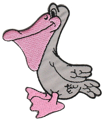 bb94★Pelikan Vogel Aufnäher aufbügeln Bügelbild Patch Applikation 7,5 x 8,2 cm