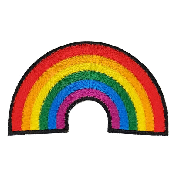 af74★Regenbogen Aufnäher zum aufbügeln Bügelbild Applikation Patch 7,2 x 4,4 cm